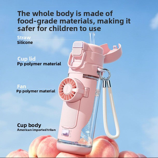 Summer spray straw water bottle