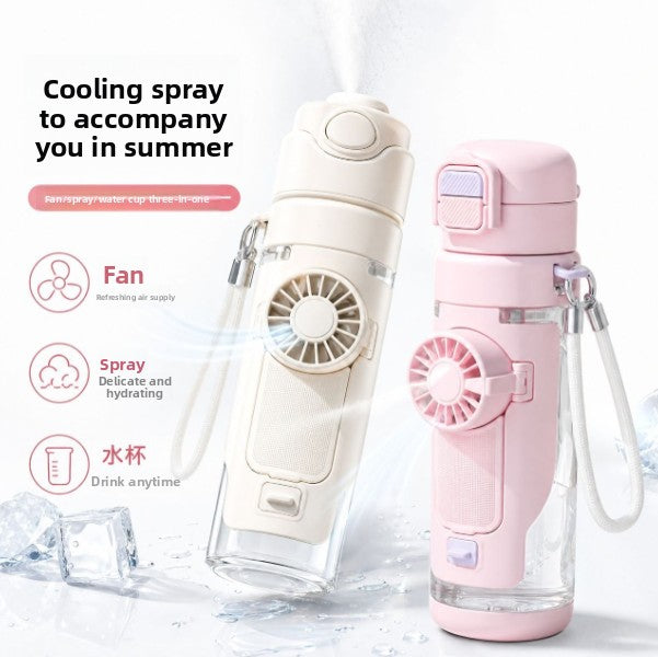 Summer spray straw water bottle